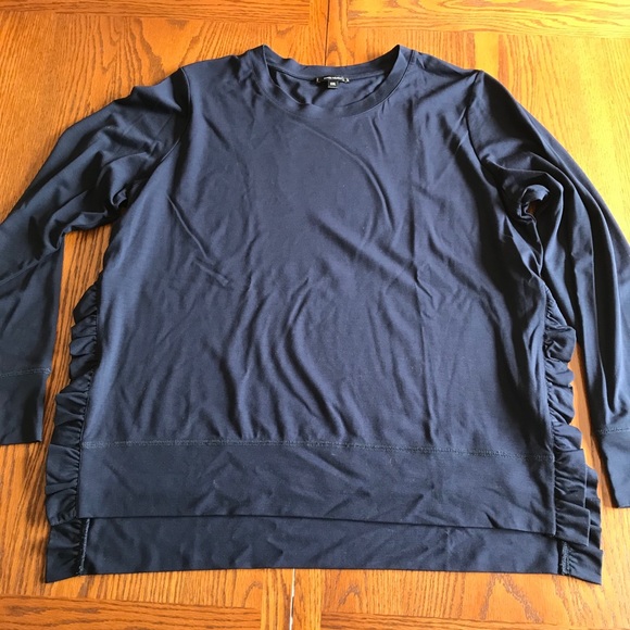 Women’s Stella & Dot Ruffle Side Long Sleeve Top - Picture 1 of 9